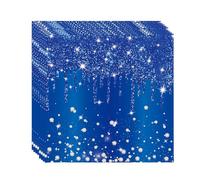 20 Pièces Serviettes en Papier Jetables,Brillant Doux Serviette Bleu Vaisselle Jetable Recyclable Décoration de Table Restauration Dîner,pour Fournitures Fête de Anniversaire Mariage Noël