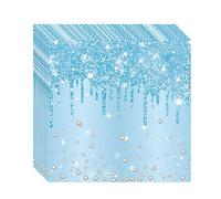 20 Pièces Serviettes en Papier Jetables,Brillant Doux Serviette Rose Bleu Vaisselle Jetable Recyclable Décoration de Table Restauration Dîner,pour Fournitures Fête de Anniversaire Mariage Noël