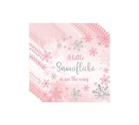 20 Pièces Serviettes en Papier Jetables pour Noël,Rose Neige Doux Serviette Recyclable Vaisselle Jetable Décoration de Table Fête Dîner Cocktails,Serviette pour Fournitures Fête de Noël