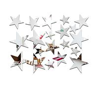 20 Pièces Star Forme Miroir Autocollants Forme étoilée Miroir Autocollants Mural Etoile Acrylique Wall Stickers Étanche Mirrord Stickers Pour Muraux Salon Chambre Décor TV Fond Décoration- Argentés