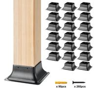 20 pièces - Supports robustes pour pied de poteau pour ancrage bois standard - 101,6 x 101,6 cm.