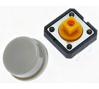 20 pièces Tactile bouton poussoir interrupteur momentané 12 * 12 * 7.3MM Micro bouton de commutation avec bouton jaune vert rouge Kit 12x12x7.3(Grey 20Set)