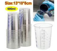20 pièces Tasses de mesure en plastique transparent de 600 ml : Choix idéal pour un mélange et une mesure précis en laboratoire et en cuisine, tasse de mesure, outil de mesure de laboratoire, tasse de