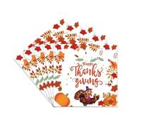 20 Pièces Thanksgiving Serviettes en Papier Jetables,16,5cm Doux Serviette Vaisselle Jetable Recyclable Citrouille Modèle Décoration de Table,pour Dîner Fournitures Automne Thanksgiving Fête
