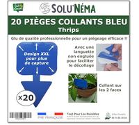 20 Pièges Collants Bleus pour Les Thrips, Moucherons, Design XXL - SoluNéma