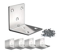 20 Piezas Conectores en ángulo, Soporte de ángulo, Escuadras Metalicas, L Forma ángulo de metal de 90 grados de Acero Inoxidable, Muebles Accesorios de Montaje en Pared, 6 Agujeros