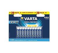 Varta Piles Longlife Power AAA alcalines 1,5 V – Lot de 20 – Fabriqué en Allemagne