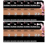 20 Piles LR54 / LR1130 / 189 / V10GA Duracell Alcaline 1,5V
