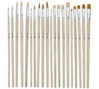 20 Pinceaux - Plat - Rond - Acrylique Et Huile - Manche Long - Fibres Naturelles Et Synthétiques - Pébéo
