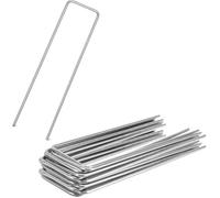 20 Piquets de fixation, Acier galvanisé, Forme U, Résistant corrosion, Pour jardin et clôture .