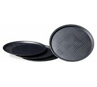 20 plaques à pizza perforées, rondes, revêtement antiadhésif, diamètre intérieur 29 cm, plaques de cuisson pour pizzas et tartes flambées, anthracite
