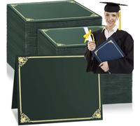 20 pochettes Vert pour certificats, diplômes certificats d'honneur | documents avec bordure en feuille d'or pour papier cartonné de format 21,6 x 27,9 cm, récompense, remise de diplôme