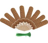 20 pouces 8 pièces de coco totem avec 100 pièces de jardin colliers de câble coco mousse bâton pour jardin d'intérieur plante grimpante, creepers, Plant Support Extension