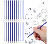 20 Recharges Bleues Effaçables Adaptées pour Stylos Adaptés à Legami, Recharge Stylo Gel Effaçable 0,7 mm, Mines de Rechange, Cartouches à Encre Thermosensible pour École et Bureau