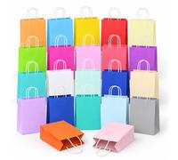 20 sacs Cadeaux Colorés 22 * 16 * 8 cm | Pochette Cadeau Sachet Bonbon Sac Anniversaire Enfant pour Emballer des Cadeaux mariage Noël D'enfants