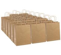 Infactory Sacs cadeaux en papier kraft – Lot de 20 avec anse 27 x 12 x 21 cm