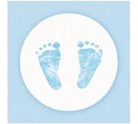20 serviettes bleues pieds bébé 33x33cm - ambiente 13309420 Bleu G