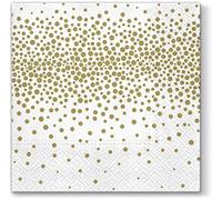 20 serviettes confettis Doré/motif/neutre/intemporel 33 x 33 cm