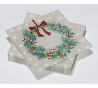 20 Serviettes Couronne et bonbon en ouate 3plis - 33x33cm