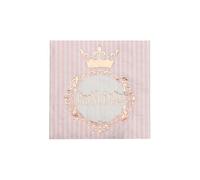 20 SERVIETTES DE TABLE JETABLE COURONNE PRINCESSE 25CM ROSE GOLD