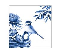 20 SERVIETTES DE TABLE JETABLE PAPIER OISEAU BLEU 33CM