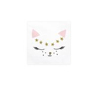 20 Serviettes En Papier Chaton Blanc 33 X 33 Cm Multicolore
