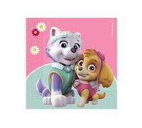 Procos 90277 - Serviettes Paw Patrol Skye, Everest Lot de 20 Serviettes en Papier avec Motif, héros sur Quatre Pattes, Chien, fête, décoration de Table, Rose/Vert