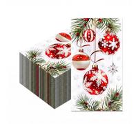 20 Serviettes Noël Papier, Serviette pour Fournitures Fête de Noël，D | Serviettes de Table Jetables, Décoration de Table pour Dîner de Noël, Cocktail, Fête et Restauration