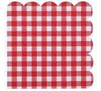 20 serviettes papier festonné vichy 16cm rouge - chalayer 000727100000007 Rouge G