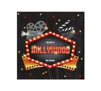 20 Serviettes papier Hollywood 33 x 33 cm - Noir - Taille Unique
