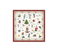 20 serviettes papier noël vintage 33cm rouge - ambiente 33314765
