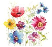 20 serviettes papier prairie aquarelle 33cm - ambiente 13313950 Multicolore G