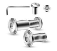 20 vis à connexion M5 x 18 mm, vis à douille, vis pour meubles, connecteurs de meubles, connecteurs d’armoires pour meubles, armoires (20 x vis pour meubles, 20 x écrous à douille, 1 x llen à six