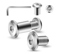 20 vis à douille M4 x 12 mm, vis à meubles, vis de connecteur de meubles, connecteur d’armoire, pour meubles, armoires (20 x vis à meubles, 20 x écrou à douille, 1 x clé hexagonale intérieure)