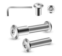 20 vis de connexion M6 x 30 mm, vis à douille, vis de meuble, connecteur de meuble, connecteur d’armoire pour meubles, armoires (20 x vis de meuble, 20 x douilles, 1 x clé hexagonale intérieure)