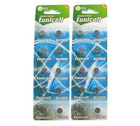 20 x Eunicell AG6 Alcaline Bouton Cellule Piles - G6 LR69 LR921 SR921W 370 371
