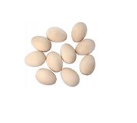 20 x Oeufs uniformes en bois massif pour la peinture de découpage et la pyrogravure. Bois de hêtre non traité pour la décoration 25 x 35 mm - Taille plus petite qu'un œuf de pigeon - Idéal pour Pâques