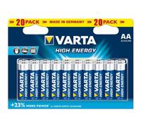 20 x piles AA Varta alcalines LongLife Power 4906 - haute performance pour appareils énergivores