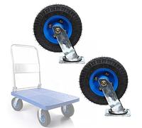 200 250mm Roulettes Pivotantes Pour Trolley Meubles Transports,Roues Lourde | 2 Pièces Roulettes Industrielles En Caoutchouc Pneumatique, Silencieux Et Amortissantes, Charge 250kg(Ø200mm/8in,Swivel)