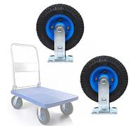 200 250mm Roulettes Pivotantes Pour Trolley Meubles Transports,Roues Lourde | 2 Pièces Roulettes Industrielles En Caoutchouc Pneumatique, Silencieux Et Amortissantes, Charge 250kg(Ø200mm/8in,Fixed)