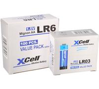 200 Batteries 100x XCell LR03 Micro AAA + 100x XCell LR6 Mignon AA