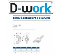 200 Ecrous à Oreilles M5 mm - DIN 315 - Polyamide - D-Work