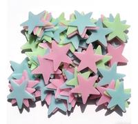 200 Étoiles Lumineuses Phosphorescentes Plafond, Stickers de Décoration Murale 3cm Multicolore, Autocollants 3D pour Chambre à Coucher avec Boîte Blanche et Adhésifs Double Face Inclus