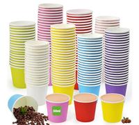 200 Gobelets Carton Colorés 50ml, Verres Jetables Carton - 9 Couleurs | Gobelets en Papier Jetables Biodégradables, Petit Gobelet Pour Café Thé Mariages Mariage Fête Vacances