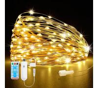 200 guirlandes lumineuses LED, alimentation secteur, 2 guirlandes lumineuses en forme de rideau de 10 mètres chacune, avec télécommande