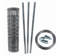 200 m clôture de protection , grillage noué 150/19/15 + poteaux + fil de tension