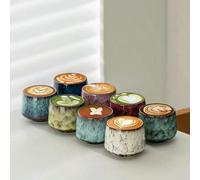 200 ml Tasse générale en céramique à glaçure craquelée, Mug à café rouge prune,Nouveau rouge,vert,jaune,ensemble de 8 pièces,peinture à l'huile bleue,Blanc,bleu,rouge vif,rose,Dégradé cyan,Dégradé ble