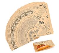 200 pcs 21 x 12 cm Sac en Papier Hot Dog Sachet Burger Hamburger Sac | Emballage alimentaire Frites Feuilles de Papier anti-graisse Pour Petit Déjeuner Sandwich Deli Saucisse Snacks Carnaval Snack