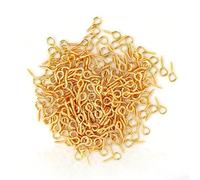 200 pcs à vis d'œil à vis, mini-œillets Filetage Clôples Crochets 3 styles Petites épingles d'œil de vis Petits connecteurs Crochets pour la fabrication de bijoux (Or)