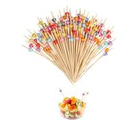 200 Pcs Pique Cocktail Bois, Pique Aperitif Coeur, Coeur Coloré Bâtons Cocktail Pic Aperitif, Brochettes Cocktail Bois pour Pique Aperitif, Fingerfood, Snacks, Déco Cocktail